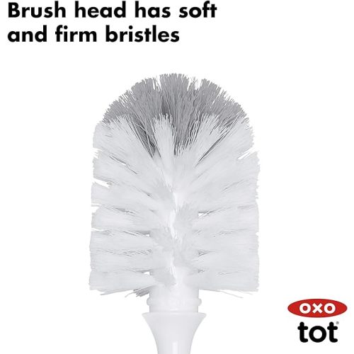 OXO Tot Bottle Brush with Nipple Cleaner and Stand - Gray