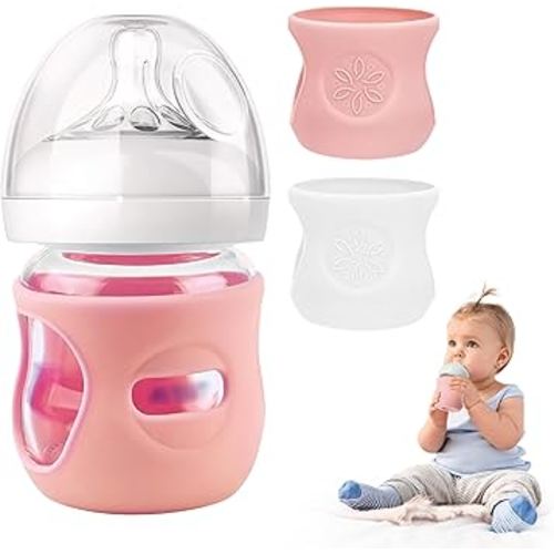 2 Pack Silicone Sleeves for Philips Avent Glass Natural Baby Bottle 4oz, Food Grade Silicone, BPA Free Glass Baby Bootle Sleeve, Anti Breakage Baby Bottle Holder, Anti-Scald, Dishwasher/Heaters Safe