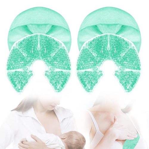 Hot Cold Gel Bead Breast Therapy Pack,Breast Ice Packs for Breastfeeding,Relief for Breastfeeding,Nursing Pain, Mastitis,Engorgement,Plugged Ducts, Boost Milk Let-Down & Production (#8 Blue)