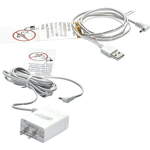 Infant Optics Official Power Cord Adapter for DXR8 PRO Monitor Unit NOT for Camera Unit NOT for DXR8, White