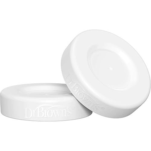 Dr. Brown's Silicone Baby Bottle Storage/Travel Caps, Secure Leakproof Lids, Fits 9 oz/270 mL and 5 oz/150 mL Silicone Bottles, BPA-Free, 2-Pack