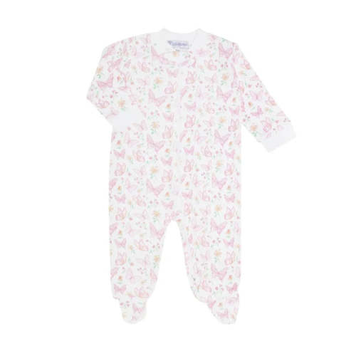 Butterflies Print Zipper Footie