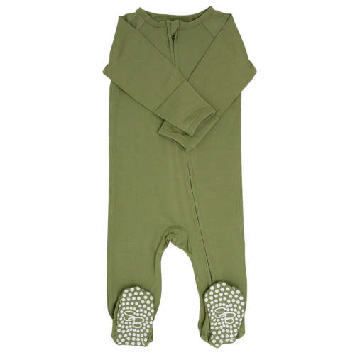 Zipper Footie - Army Green – Manymoons
