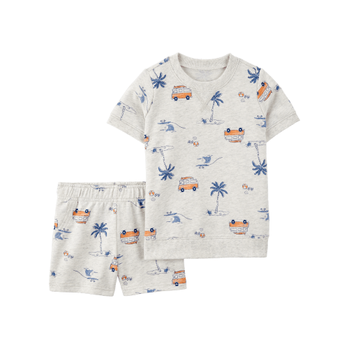 Baby 2-Piece Beach Print Short Set - Grey - Carter's | Carter's