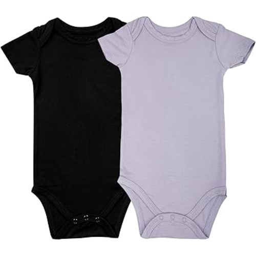 GUISBY Baby Short Sleeve Bodysuits, Rayon Summer Newborn Infant Boys Girls 0-24 Months