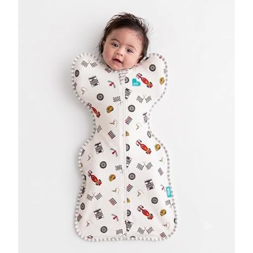 Love to Dream Swaddle UP, Baby Sleep Sack, Self-Soothing Swaddles for Newborns, Improves Sleep, Secure Fit Helps Calm Startle Reflex, New Born Essentials for Baby, 1.0 TOG, 5-8.5 lbs, Dream Racer