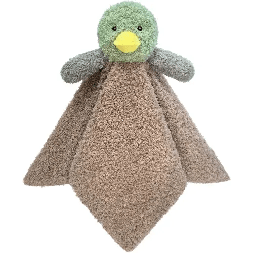 Baby Mallard Duck Soft Stuffed Animal Security Blanket, Plush Green Duck Character Lovey Blanket, Baby Shower/Nursery Gift, Newborn Infant Toddler Snuggle Blankie for Boys Girls, 14 Inches