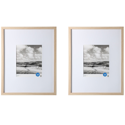 Mainstays 16 x 20 Matted to 8x10 Gallery Frame Set, 2 Pack, Lightwood