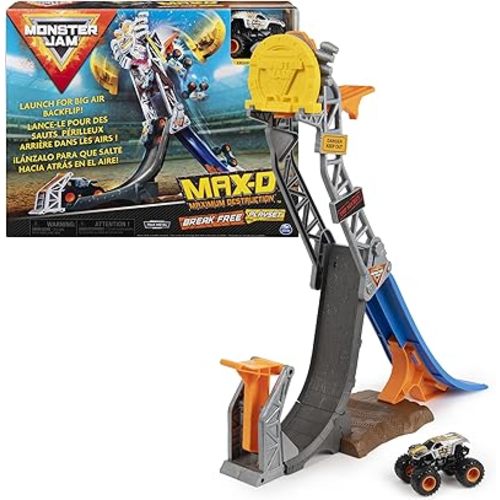 Monster Jam, Official Max-D Break Free Playset with Exclusive 1:64 Scale Max-D Die-Cast Monster Truck