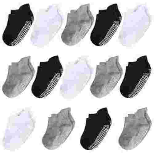 14 Pairs Baby Toddler Ankle Socks with Grips for 6-12 12-24 Months 2T-3T Boys Girls