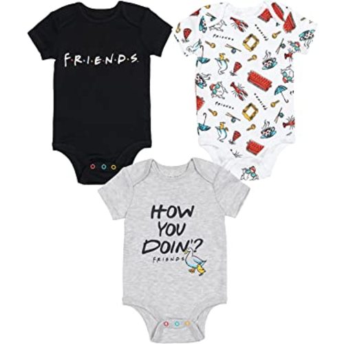 FRIENDS 3 Pack Short Sleeve Bodysuit