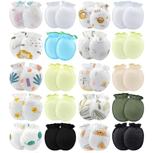 ONESING 16-20 Pairs Baby Mittens Newborn Mittens No Scratch 0-6 Months Warm Mittens for Newborn Baby Boys Girls