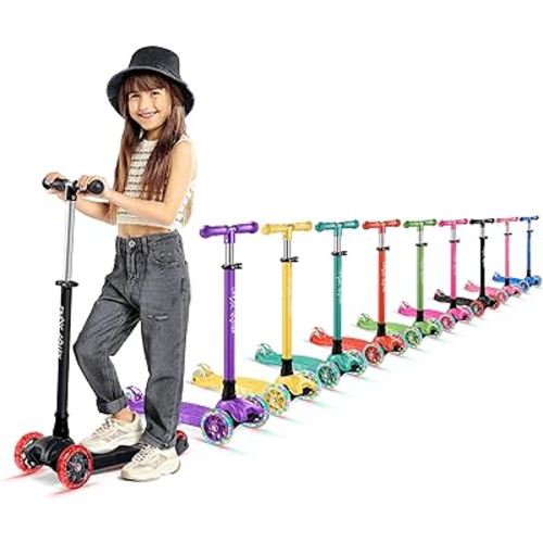 Kids Scooter – Children and Toddler 3 Wheel Kick Scooter – LED Wheel Lights Illuminate When Rolling Lifemaster