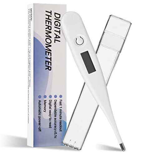 Oral Thermometer for Adults, Thermometer for Fever, Oral Armpit and Rectal Thermometer for Baby Kids and Adults, Highly Accurate and Fast Reading, C/F Switchable…… - White