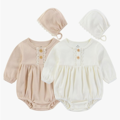Ruliby Baby Girl Clothes Cotton Bubble Romper Floral Bodysuits Infant Outfit Set
