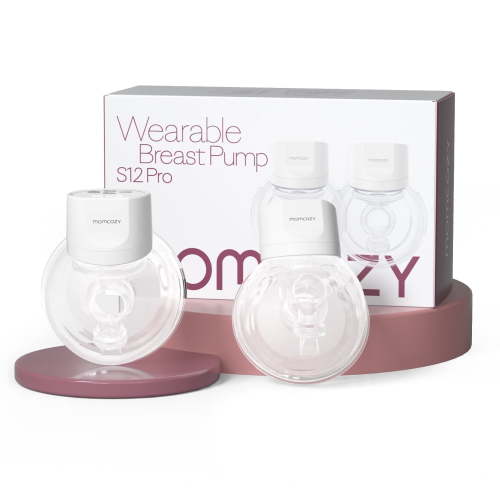 Momcozy S12 Pro Hands Free Breast Pump Wearable, Double Portable Breast Pump Electric, 24mm White HSA/FSA Eligible