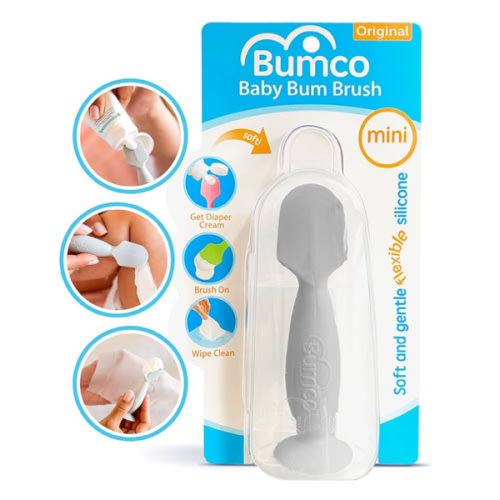 Bumco Mini Diaper Cream Spatula with Case - BPA-Free Butt Spatula Baby, Soft & Flexible Diaper Spatula, Diaper Cream Applicator, Mom-Invented Baby Must Haves, Diaper Bag Essentials, Butt Paste Spatula