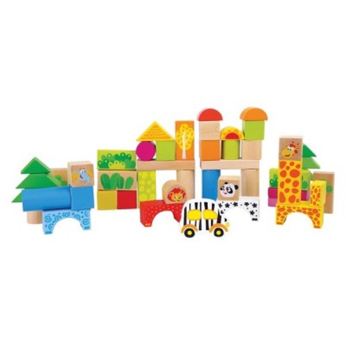 Small Foot Building Blocks Zoo Theme - 50 Pieces