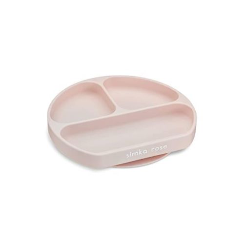Simka Rose Silicone Suction Plate for Baby and Toddler, Mushroom