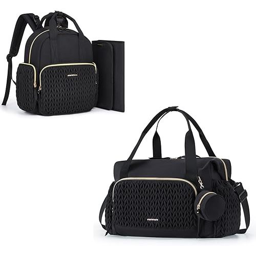 mommore Diaper Bag Tote and Small Diaper Backpack