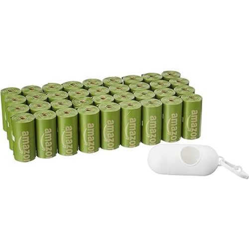 Amazon Basics Dog Poop Bags With Dispenser and Leash Clip, Brazilian Mango Scented, 540 Count, 36 Pack of 15, 13 Inch x 9 Inch - 15 Count (Pack of 36)