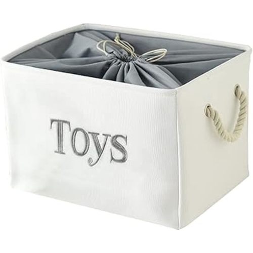 INough Toy Storage for Kids Toy Box Lightweight Collapsible Toy Storage Organizer Toys Bin with Handle, Storage Baskets for Kids, Boys, Girls, Nursery Room (Large, Toys)