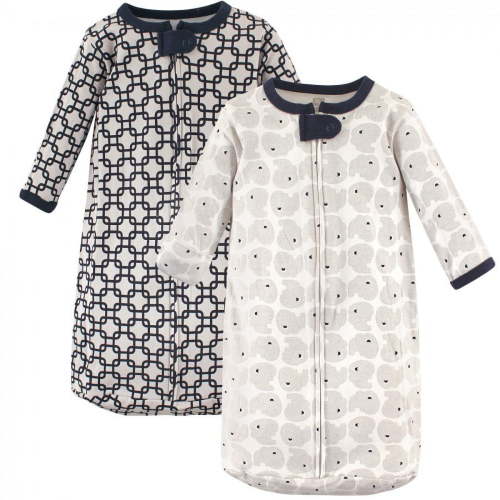 Hudson Baby Infant Boy Cotton Long-Sleeve Wearable Sleeping Bag, Sack, Blanket, Elephant, 3-9 Months