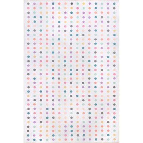 Nuloom Larissa Polka Dot 3x5 Machine Washable Accent Indoor Area Rug For Living Room Bedroom Dining Room Nursery Entryway Kitchen, Ivory/multicolor