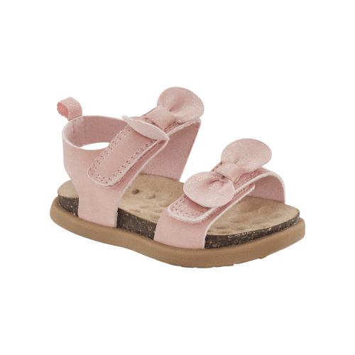 Baby Every Step® First Walker Bow Faux Cork Sandals - Pink | Carter's