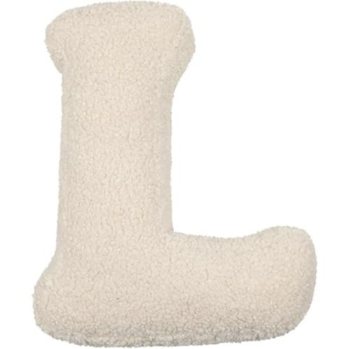 Elegant Letter Pillow - Initial Pillow Cover for Bed, Decorative Pillows with Monogram Design (L)