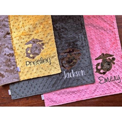 The Original Create Your Own Monogrammed USMC Baby Lovey with Camo EGA. 17" Minky Security Blanket.
,
woodland NO ruffle
,
cactus