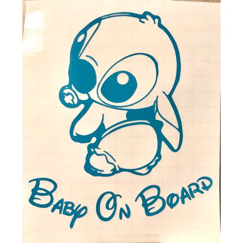 Baby Stitch Baby on Board decal/ Lilo and Stitch/ Disney Car decal/ Baby Stitch