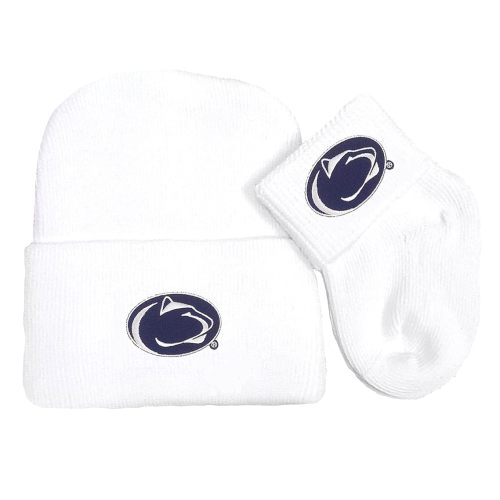 Penn State Nittany Lions Newborn Baby Knit Cap and Socks Set