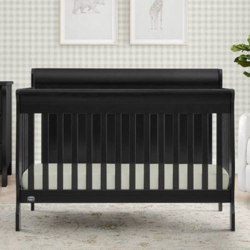 Simmons Kids' Carter 6-in-1 Convertible Crib - Greenguard Gold Certified - Black Ebony