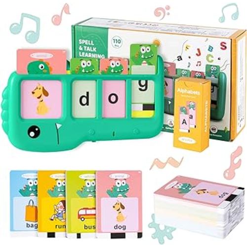 Toddlers Talking Flash Cards: Educational Learning Toys for Kids 2-3 with Match and Spell Games - 220 Sight Words Speech Therapy Toys, Montessori Toy, Kindergarten for Age 2 3 4 5 6