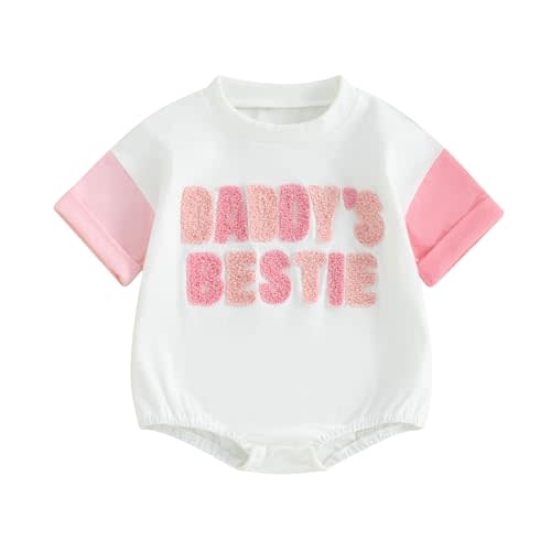 Sejardin Newborn Baby Girl Romper Daddys Girl Summer Clothes Short Sleeve Round Neck Playsuit Infant Girl Outfit
