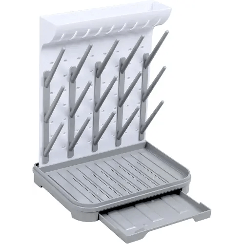 Baby Bottle Drying Rack – Large Vertical Bottle Dryer for 15 Bottles, Space-Saving Countertop Rack for Baby Bottles & Accessories, Compact Holder for Newborn Essentials