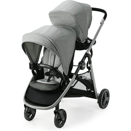 Graco Ready2Grow LX 2.0 Double Stroller Features Bench Seat and Standing Platform Options, Clark