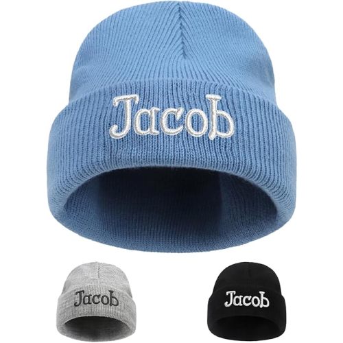 Custom Beanie Hats for Baby Girls Boys - Personalized Embroidered Beanies with Name for Infants Toddlers Adults