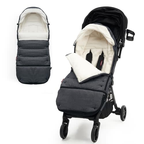 Momcozy Universal Stroller Footmuff, Plush Weatherproof Bunting Bag | Easy Attachment with Extendable Cover And Adjustable Buckle, Warm Sleeping Bag for Most Strollers