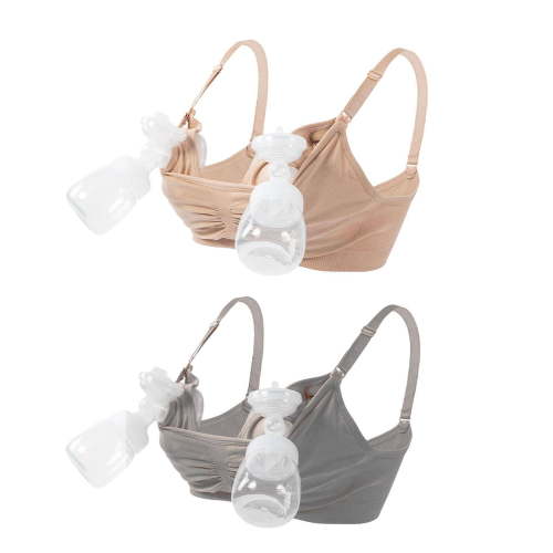 Hands Free Pumping Bra - Comfortable Breathable Nursing Bra U Shape Bra Extender Adjustable Straps Compatible with All Breast Pumps Easy to Clean for Postpartum Breastfeeding Use