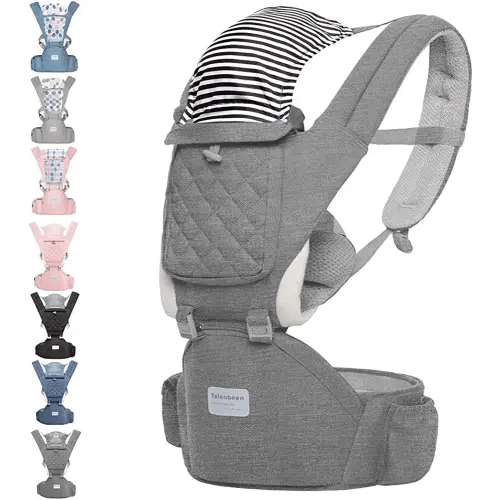 Baby Carrier, 6-in-1 Baby Carrier Newborn to Toddler, Baby Carrier with Hip Seat Lumbar Support 7-41 lbs, Adjustable Baby Holder Carrier for All Seasons & Positions