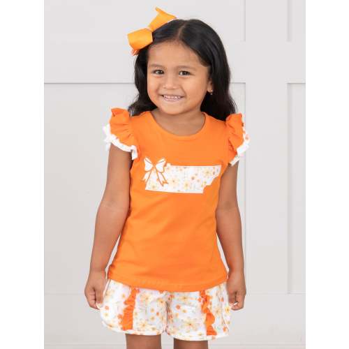 Tennessee Embroidered Floral Ruffle Outfit