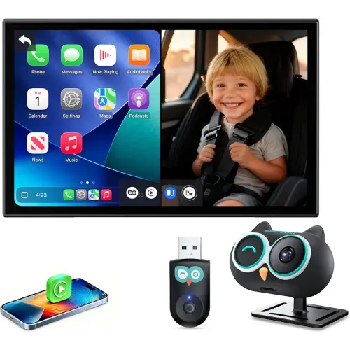 OTTOCAST Baby Car Camera Displaying on Car Screen,1080P Clear No-Glow Night Vision,Split-Screen Navigation,150°Wide Angle,Car Baby Monitor with Built-in Wireless CarPlay Cabin Care Car Adapter 2026