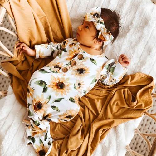Best Selling Printed Knot Gowns for Girls