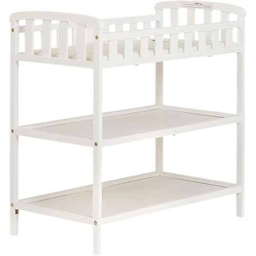 Dream On Me Emily Changing Table In White, Comes With 1" Changing Pad, Features Two Shelves, Portable Changing Station, Made Of Sustainable New Zealand Pinewood