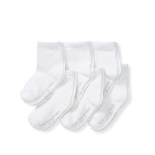 Solid Organic Cotton Baby Crew Socks 6 Pack