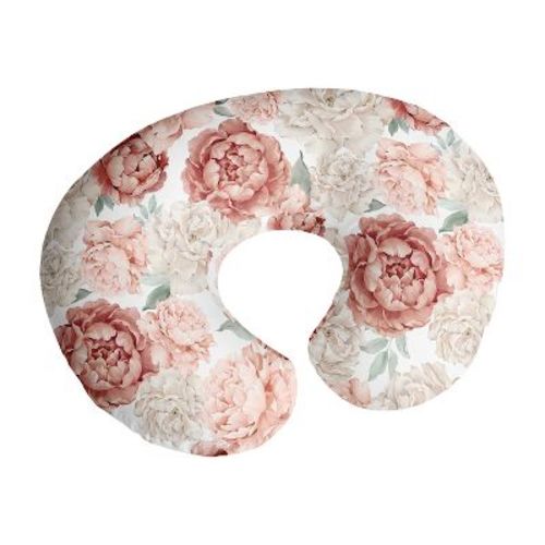 Sweet Jojo Designs Girl Support Nursing Pillow Cover (pillow Not Included) Peony Floral Garden Pink And Ivory