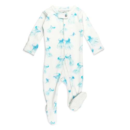 Organic 2-Way Zipper Footie in Jellyfish