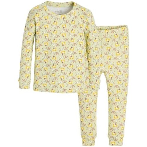 moimoln 6M-8Y Baby & Toddler Girl Floral Pajamas Soft Modal Cotton, Breathable, Snug-Fit Long-Sleeve Sleepwear Set